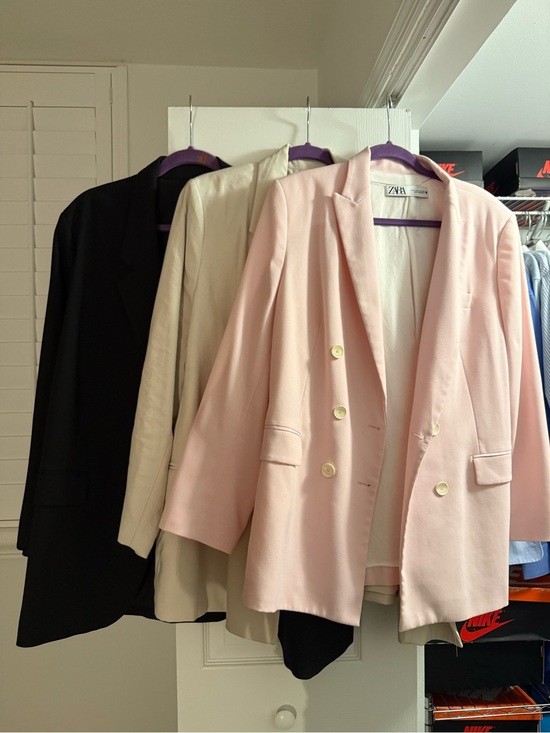 Zara Jackets & Blazers - 3 XL Blazers pink, black and sand color Zara H&M